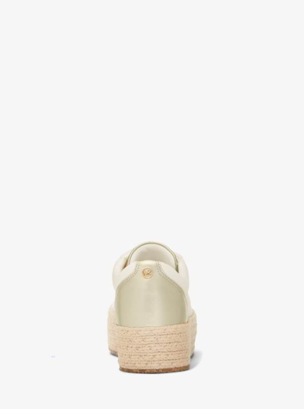 Damske Tenisky Michael Kors Libby Cotton Canvas Platform Biele - Topanky Michael Kors Outlet | JQFTW-6125